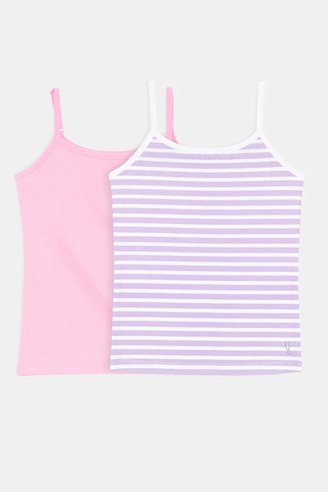 Buy YouGotPlanB Girls Cotton Padded Camisole (Pack of 2) - Multicolor